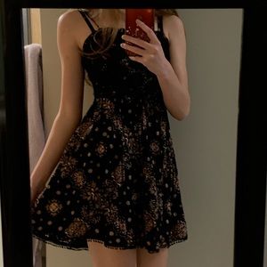 Black printed sundress